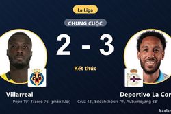 Ngược dòng hạ Villarreal 3-2, Deportivo La Coruna vươn lên nửa trên bảng xếp hạng