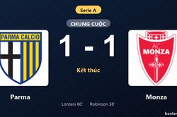 Thống kê trận đấu Parma 1-1 Monza: Hai đội chia điểm