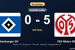 Thống kê trận đấu Hamburger SV 0-5 FSV Mainz 05: FSV Mainz 05 thắng đậm thuyết phục