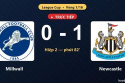 TRỰC TIẾPTrực tiếp Millwall vs Newcastle: Newcastle mở tỷ số