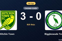 Hitchin Town thắng áp đảo Biggleswade Town ở trận đá lại FA Cup