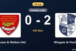Felixstowe & Walton Utd thất thủ 0-2 trước Wingate & Finchley tại FA Cup