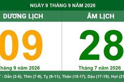 Lịch Âm Dương ngày 09/09/2026: Tra cứu giờ hoàng đạo cát lành và việc nên làm trong ngày