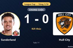 Hạ Hull City 1-0, Sunderland vào vòng 1/8 League Cup và loại đối thủ