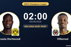 TRỰC TIẾPTrực tiếp Borussia Dortmund vs Villarreal: Hết hiệp 1, hòa 0-0