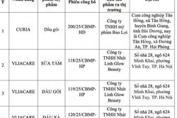 Thu hồi 5 mỹ phẩm có công thức không đúng hồ sơ công bố