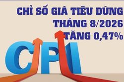 Infographics: Chỉ số giá tiêu dùng 8 tháng năm 2026 tăng 4,45%