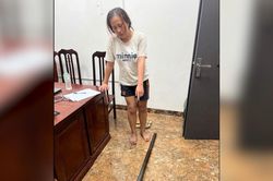 Khởi tố người phụ nữ cầm hung khí gây rối quán nước
