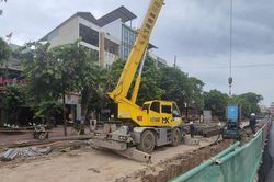 Đẩy nhanh tiến độ thi công tuyến đường 422 đoạn qua xã Ô Diên