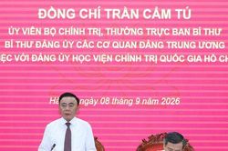 Thường trực Ban Bí thư Trần Cẩm Tú làm việc với Học viện Chính trị quốc gia Hồ Chí Minh