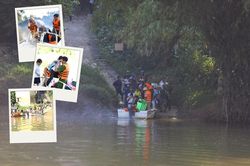 Công an dùng cano đưa học sinh vượt sông tìm con chữ ở Thái Nguyên