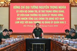 Đại tướng Nguyễn Trọng Nghĩa làm việc với Ban Thường vụ Đảng ủy Quân khu 3