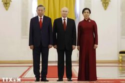 Tổng thống Nga Vladimir Putin chủ trì Lễ đón Tổng Bí thư, Chủ tịch nước Tô Lâm và Phu nhân