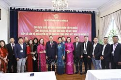 Chủ tịch Quốc hội và Phu nhân gặp gỡ cộng đồng người Việt Nam tại Mông Cổ