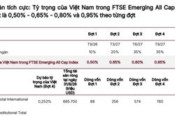 Dòng vốn thụ động vào Việt Nam có thể lên tới 4,45 tỷ USD trong thời gian tới?