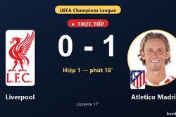 TRỰC TIẾPTrực tiếp Liverpool vs Atletico Madrid: Atletico Madrid mở tỷ số