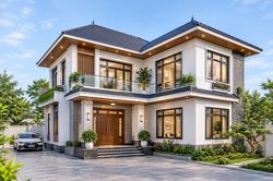 Xây nhà mái Nhật 2 tầng chữ L 90m² bao nhiêu tiền?