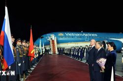 Lễ tiễn Tổng Bí thư, Chủ tịch nước Tô Lâm và Phu nhân tại sân bay Vnukovo