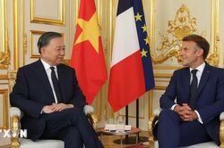 Tổng Bí thư, Chủ tịch nước Tô Lâm và Tổng thống Pháp Emmanuel Macron gặp hẹp