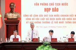 Họp báo công bố Lệnh của Chủ tịch nước về 15 luật