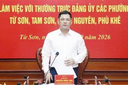 Bí thư Tỉnh ủy Nguyễn Hồng Thái làm việc với Thường trực Đảng ủy 4 phường khu vực Từ Sơn