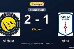 Thống kê trận đấu Al-Nassr 2-1 Abha: Abdullah Al-Hamdan tỏa sáng, Al-Nassr giành trọn 3 điểm