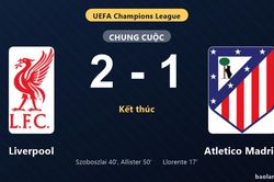 Thống kê trận đấu Liverpool 2-1 Atletico Madrid: Liverpool ngược dòng ngoạn mục