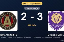Thống kê trận đấu Atlanta United FC 2-3 Orlando City SC: Orlando City SC ngược dòng ngoạn mục