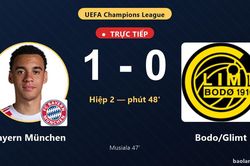 TRỰC TIẾPTrực tiếp Bayern München vs Bodo/Glimt: Bayern München mở tỷ số