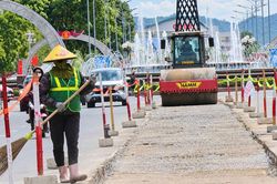 Chỉnh trang, sửa chữa các tuyến đường phục vụ Festival Trà Quốc tế - Thái Nguyên