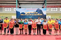 300 vận động viên tham gia Giải Bóng chuyền hơi trung, cao tuổi tỉnh