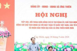 Xã Ứng Thiên đối thoại với nhân dân, tháo gỡ vướng mắc từ cơ sở