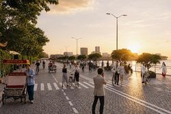 Chi tiết không gian khu vực hồ Tây và tuyến đường giao thông cảnh quan ven hồ sau cải tạo