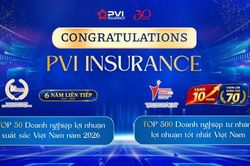 Bảo hiểm PVI 6 năm liên tiếp lọt Top 50 doanh nghiệp lợi nhuận xuất sắc Việt Nam