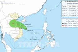 Áp thấp nhiệt đới vẫn giữ hướng di chuyển trên vùng biển Quảng Trị - thành phố Đà Nẵng