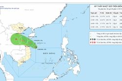 Xuất hiện áp thấp nhiệt đới trên Biển Đông hướng về vùng biển Trung Trung Bộ