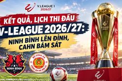 Kết quả, lịch thi đấu V-League 2026/27: Ninh Bình lên đỉnh, CAHN bám sát
