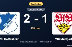 Thống kê trận đấu 1899 Hoffenheim 2-1 VfB Stuttgart: Adam Hložek tỏa sáng, 1899 Hoffenheim giành trọn 3 điểm