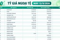 Tỷ giá ngoại tệ ngày 12/9: USD trên 26.000 đồng, GBP áp sát 35.600 đồng, CHF vượt 32.300 đồng