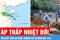 Dự báo đêm nay 13-9, áp thấp nhiệt đới vào đất liền từ Hà Tĩnh đến Quảng Trị