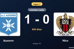Thống kê trận đấu Auxerre 1-0 Nice: Cameron Archer tỏa sáng, Auxerre giành trọn 3 điểm
