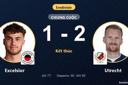 Thua đau Utrecht 1-2, Excelsior lỡ đà bứt phá còn đối thủ thắp lại hy vọng