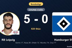 Hủy diệt Hamburger SV 5-0, RB Leipzig vươn lên giữa bảng đẩy đối thủ chìm sâu