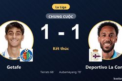 Aubameyang giật lại một điểm cho Deportivo La Coruna, Getafe lỡ cơ hội bứt phá