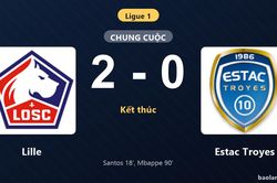 Thống kê trận đấu Lille 2-0 Estac Troyes: Ethan Mbappe tỏa sáng, Lille giành trọn 3 điểm