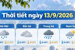 Thời tiết hôm nay 13/9: Trung bộ mưa rất to, Hà Nội mưa tăng về đêm
