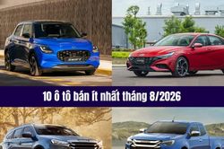 10 ô tô bán ít nhất tháng 8/2026: Xe giá thấp khó bán hơn xe tiền tỷ