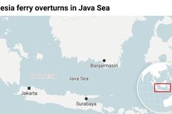 Phà Indonesia gặp nạn giữa biển Java, chiến dịch cứu hộ tiếp tục