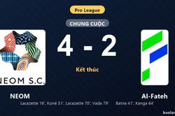 Thống kê trận đấu NEOM 4-2 Al-Fateh: Valentín Vada tỏa sáng, NEOM giành trọn 3 điểm