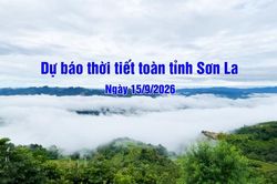 Dự báo thời tiết toàn tỉnh Sơn La ngày 15/9/2026